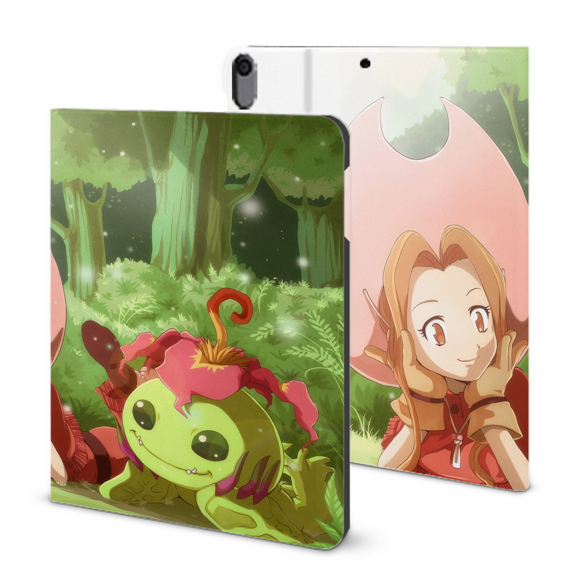 （画像用） Digimon デジタルモンスター/デジモン IPad ケース ブック型 PUレザー TPU 耐衝撃 軽量 薄型 ペン収納なし 全面保護 IPad 各モデル対応